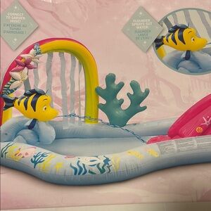 Disney Princess Ariel Splash Pad with Rainbow and Sea Life (water slide pool)